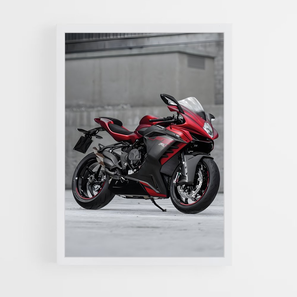 Poster Rouge de la Route – affiche MV Agusta (vue 3)